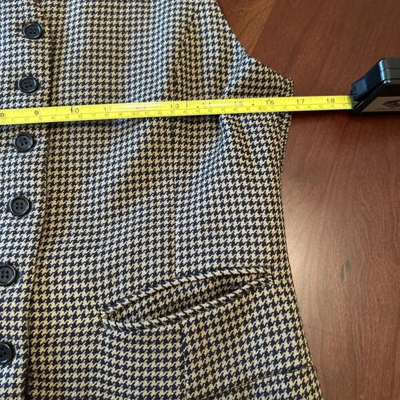 VTG Chelsea Campbell Womens Dress Jumper 8 Tan Houndstooth 100% Wool Academia - Picture 9 of 12